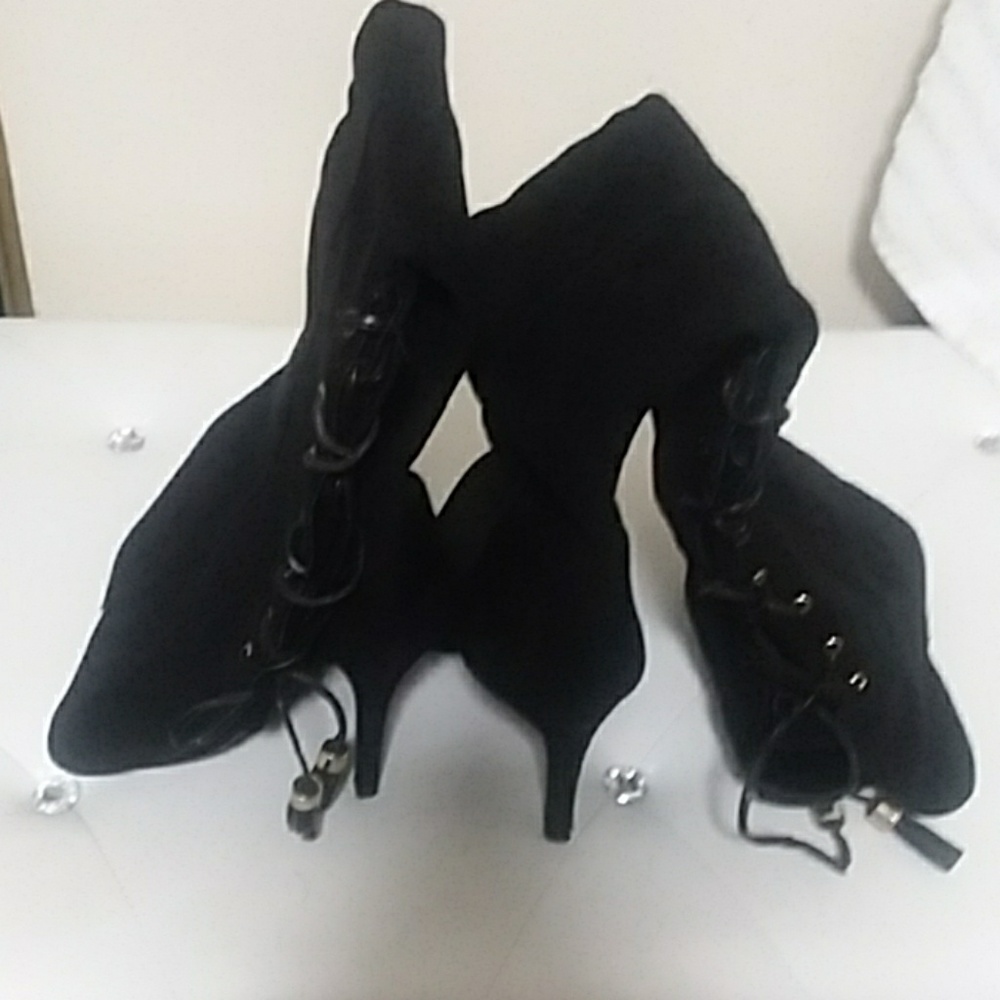 Knee high suede boots